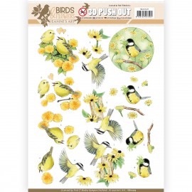 Yellow Birds - Birds and Flowers 3D-Push-Out Jeanine's Art