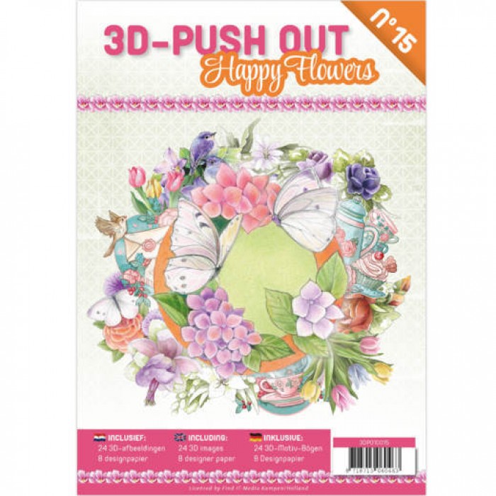 3D Push Out book 15 - Happy Flowers