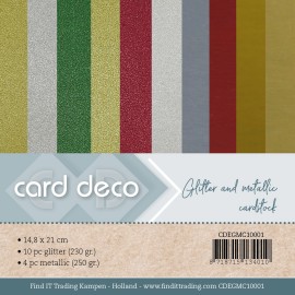 Card Deco Essentials - Glitter and metallic cardstock - Christmas A5