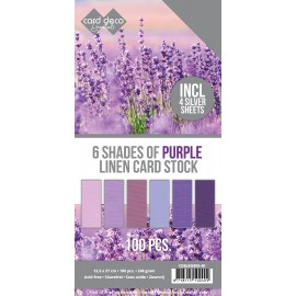 6 Shades of Purple Linen Cardstock - Square