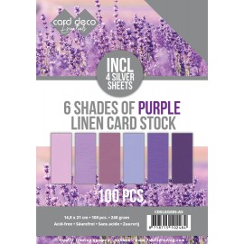 6 Shades of Purple Linen Cardstock - A5