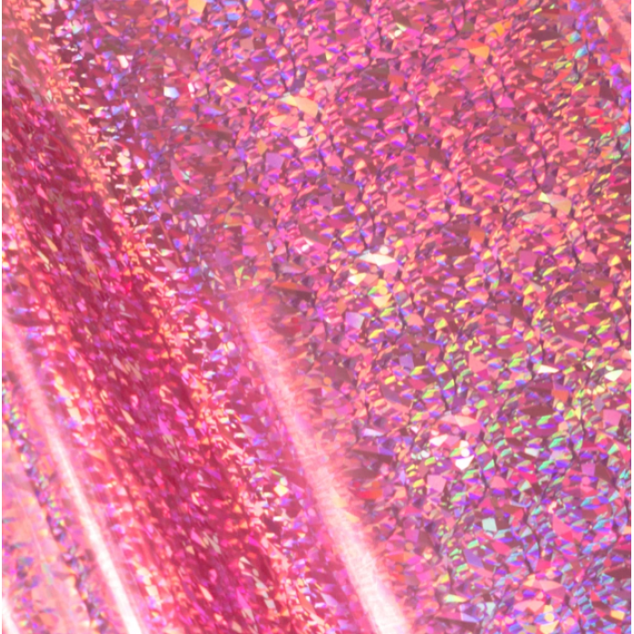 Roze Hittegactiveerde folie (Iriserend vlokkenpatroon)  