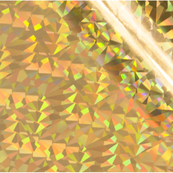 Goud (Iriserend driehoekenpatroon) - Hittegeactiveerde Folie  