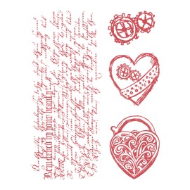 Stamp Set - Steampunk Dreams - Heart Locket (4pc) - 110 x 140mm