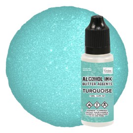 Alcohol Ink Glitter Accents Turquoise