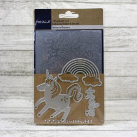 Unicorn Dreams Embossing Folder & Die Set by Presscut 
