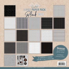 Card Deco Essentials - Jumbo Paperpack Black Dots