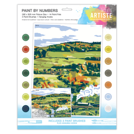 Paint By Numbers - Steam Landscape - 14 colours, 3 brushes