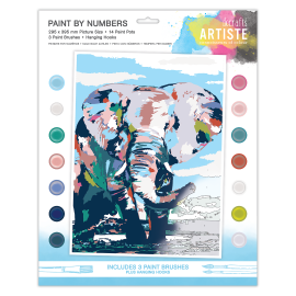 Paint By Numbers - Noble Elephant - 14 colours, 3 brushes