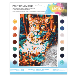 Paint By Numbers - Resting Leopard - 14 colours, 3 brushes