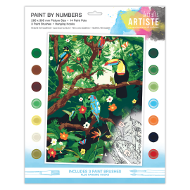 Paint By Numbers - Endangered Rainforest - 14 colours, 3 brushes