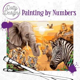 Safari Painting by Numbers by Dotty Designs