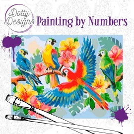  Parrots Painting by Numbers by Dotty Designs