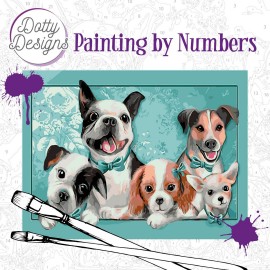 Dogs Painting by Numbers with Dotty Designs