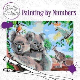 Wild Animals Outback Painting by Numbers with Dotty Designs