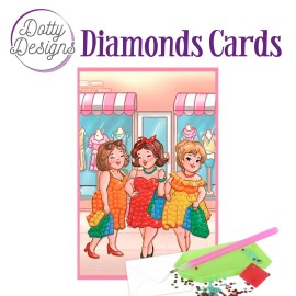 Bubbly Girls Shopping Diamonds Cards by Dotty Designs