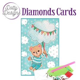 Blue Baby Bear Diamonds Cards by Dotty Designs
