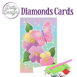 Purple Flowers Diamonds Cards by Dotty Designs