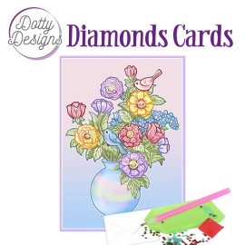 Vase with flowers -  Diamond Cards by Dotty Designs