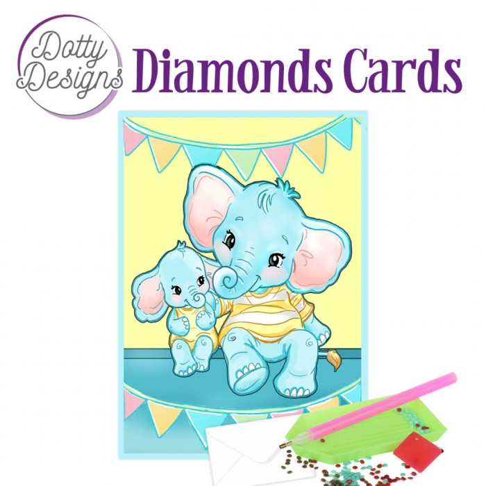 Elephants -  Diamond Cards by Dotty Designs