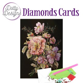 Dotty Designs Diamond Cards - Roses in Black