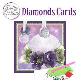 Dotty Designs Diamond Cards - Christmas Bauble in Purple