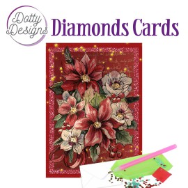 Dotty Designs Diamond Cards - Poinsettia Rectangle