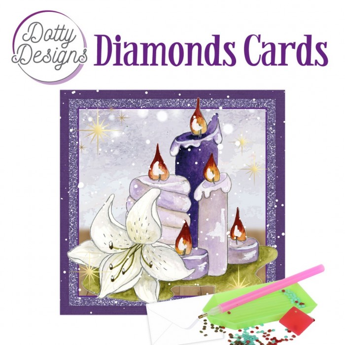 Dotty Designs Diamond Cards - Purple Candle