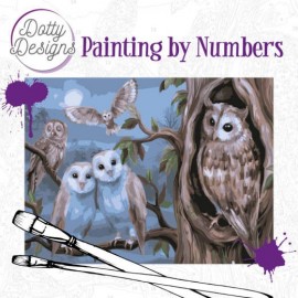 Amazing Owls Painting by Numbers by Dotty Designs