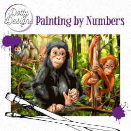 Monkeys Painting by Numbers by Dotty Designs