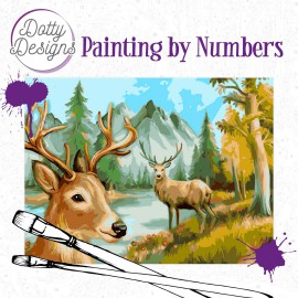 Deer - Painting by Numbers by Dotty Designs