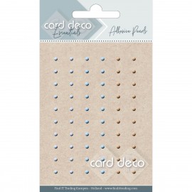 Card Deco Essentials Adhesive Pearls Blue-Brown