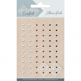 Card Deco Essentials Adhesive Pearls Red