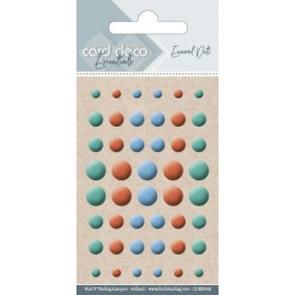 Card Deco Essentials Enamel Dots Matt Green - Old Red - Blue