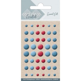 Card Deco Essentials Enamel Dots Matt Turquoise Blue Red