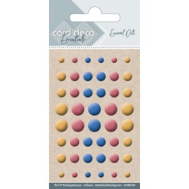 Card Deco Essentials Enamel Dots Matt Yellow Brown Blue