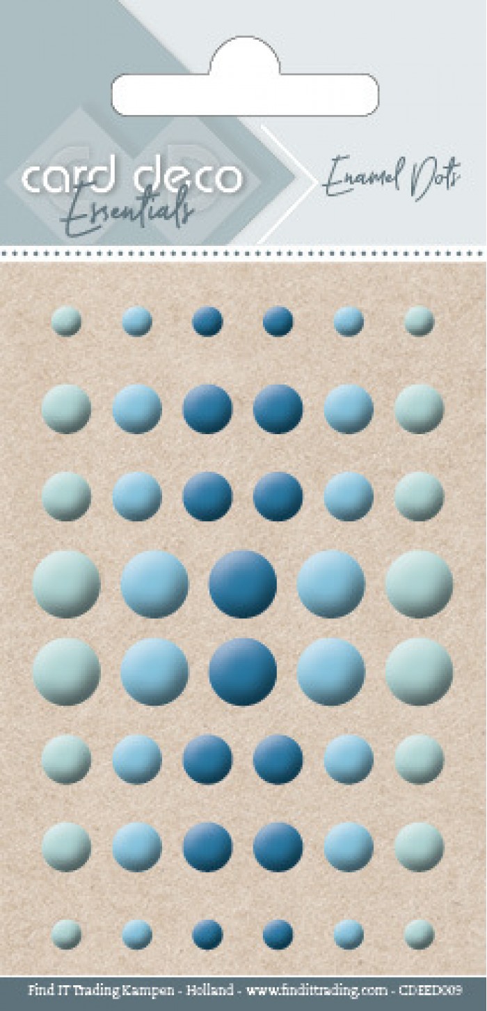 Card Deco Essentials Enamel Dots Glossy Blue