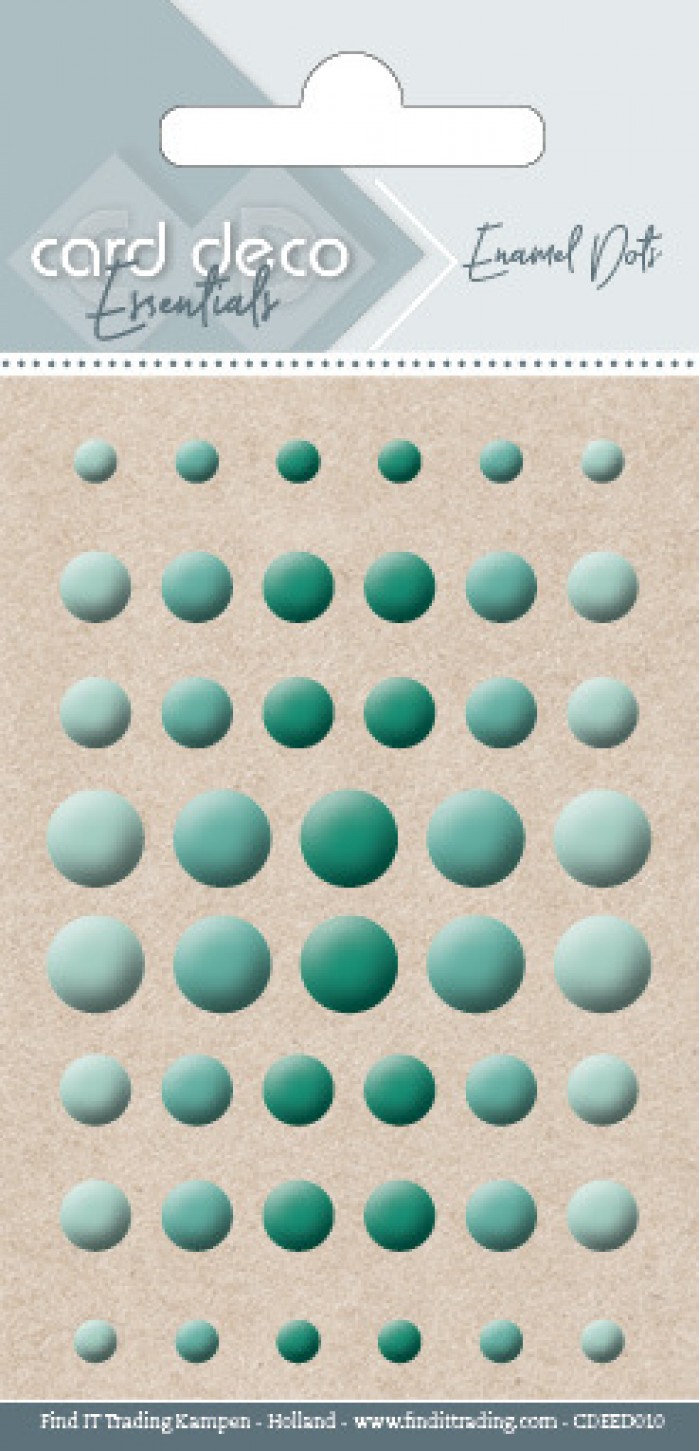 Card Deco Essentials Enamel Dots Glossy Green