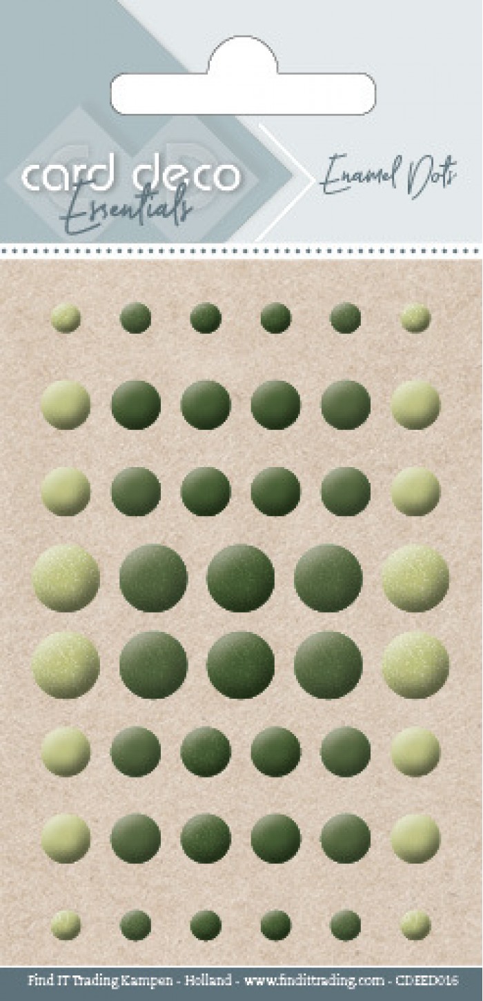 Card Deco Essentials Enamel Dots Glitter Pearl Yellow Green