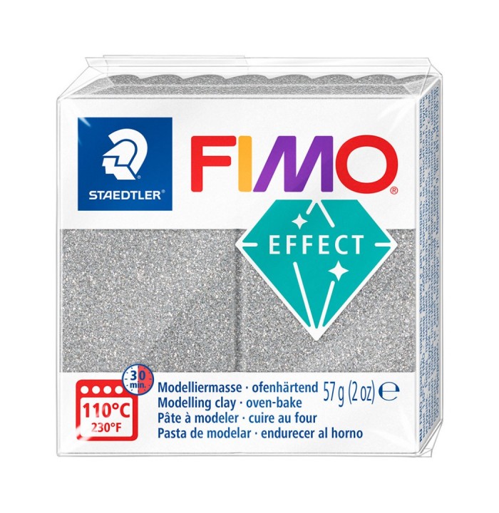 Fimo effect glitter 57g zilver