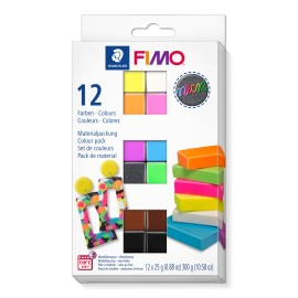 Fimo effect set - colour pack 12 st neon colours