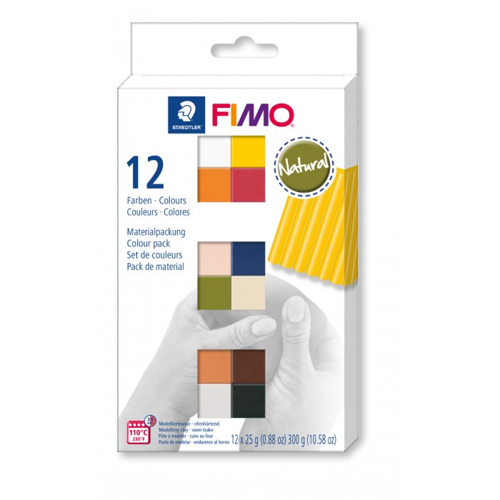 12 Natural Colours Pack - Set Fimo Soft 