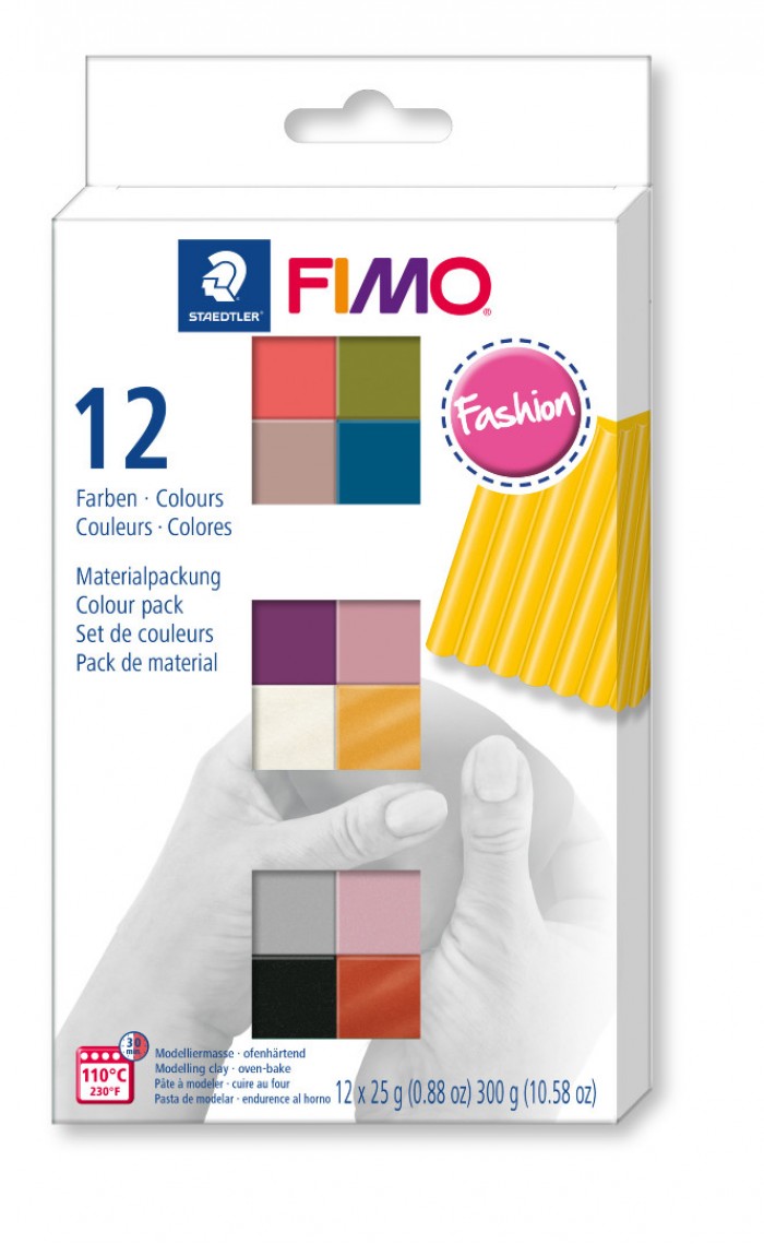 12 Fashion Colours Pack - Set Fimo Soft