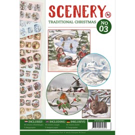 Nr. 3 Traditional Christmas  Push Out boek Scenery
