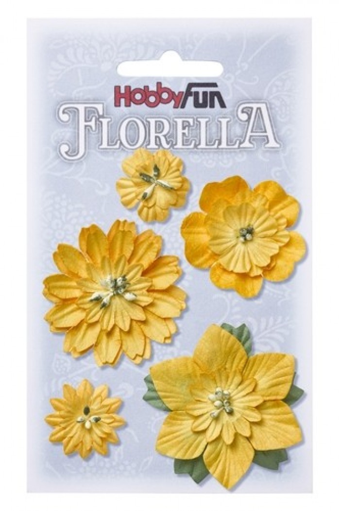 Gele papieren bloemen van Florella