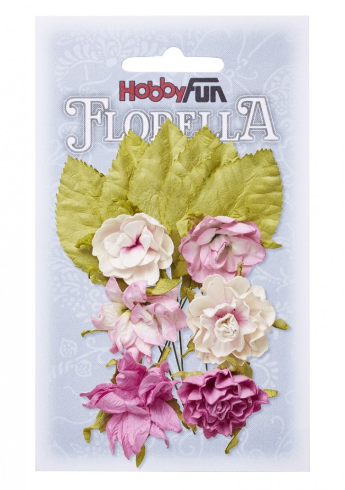 FLORELLA-Blüten&Blätter rosé, 3cm