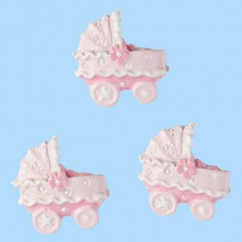 CREApop® Kinderwagen, 2 cm, roze, buidel met 4 st