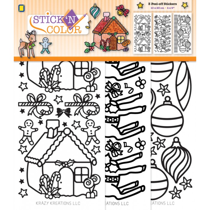 Kerst Stick 'n Color Peel-off Stickers 