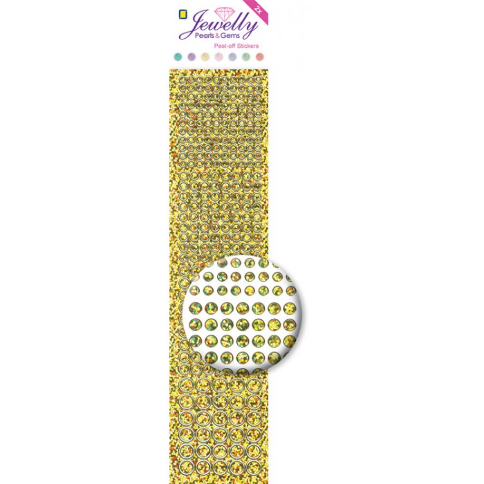 Jewelly Pearls & Gems Dots Diamond Gold, 2 sheets 