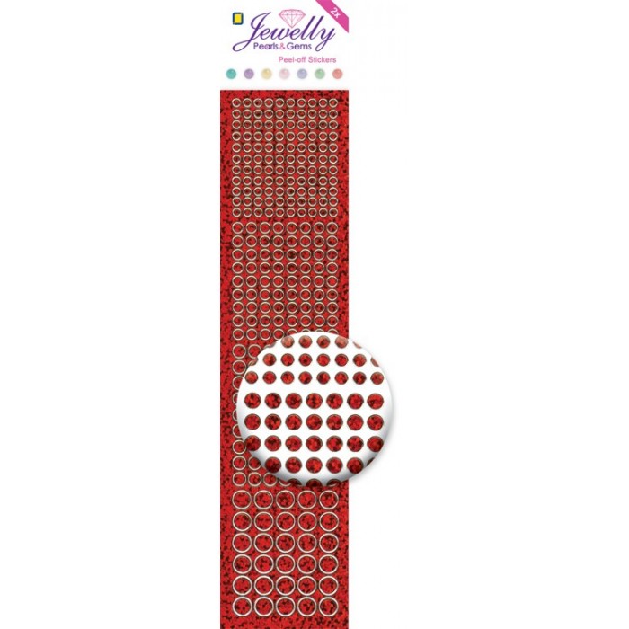 Jewelly Pearls & Gems Dots Diamond Red, 2 sheets 